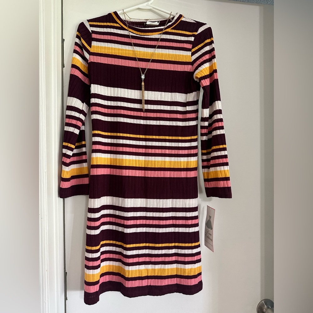 Rare Editions
Girls 16 Rib Knit Striped Dress 
Style #: F491891